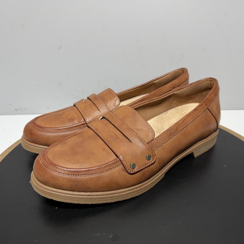 Dr Scholls Hello Loafer Women 9.5 Penny Slip On Studded Brown Business Casual - Picture 4 of 12